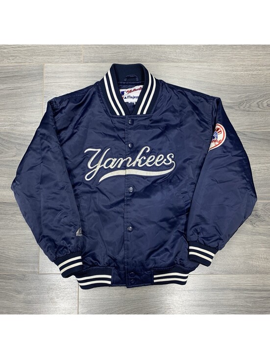 Majestic Other - Vintage Majestic New York Yankees Satin Jacket Small Rare Men’s Navy Blue MLB